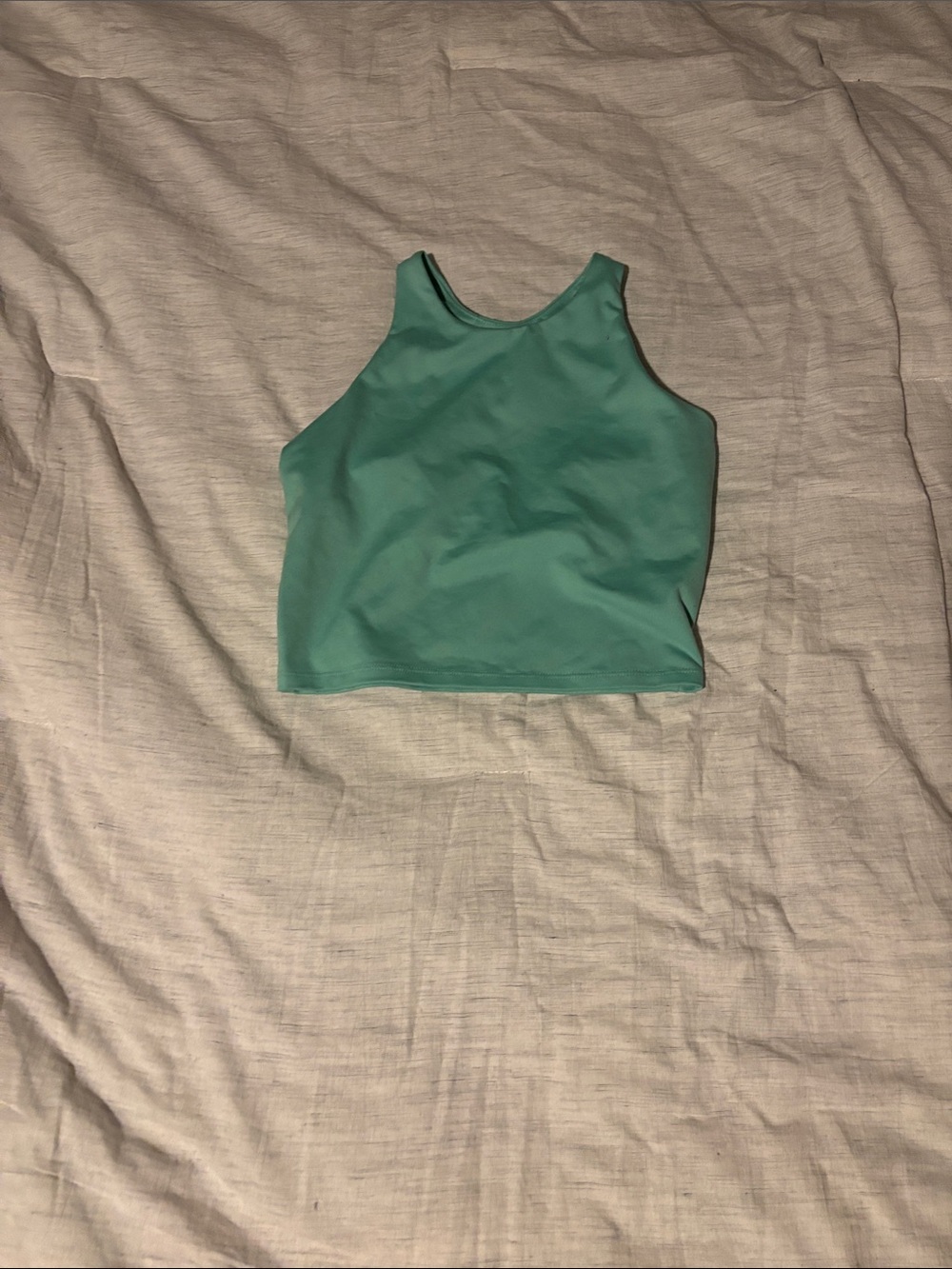tek gear Girls High Neck Cropped Tank Top - Teal Green